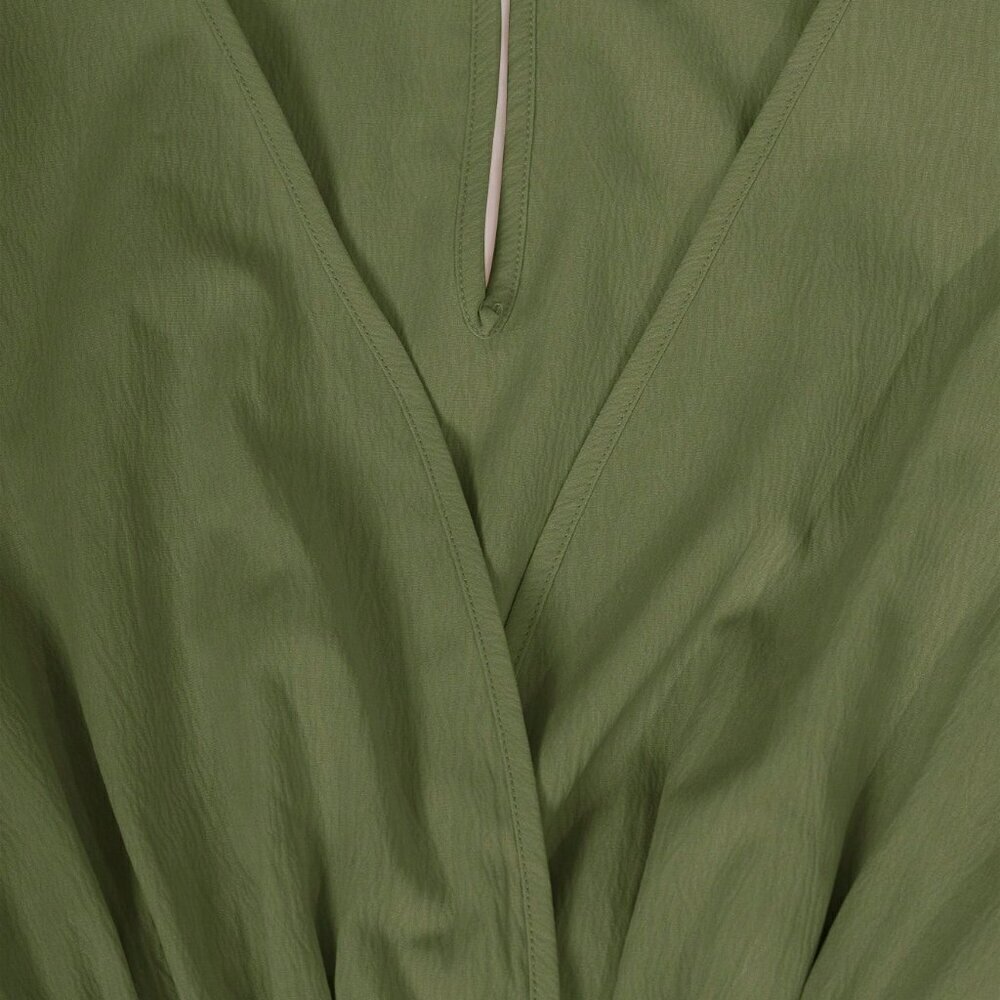 Army Green Elegant Women's Casual Solid Color Lantern Sleeve Jumpsuit - Picture 9 of 9